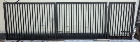 Brama 2 skrzydłowa 400x150cm NEVADA (zestaw z furtką i słupkami)